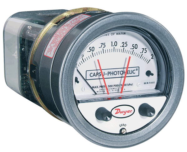 Dwyer Capsu-Photohelic Gauge Pressure Switch, Series 43000